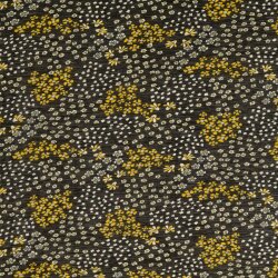 0,4 Meter - Plissee Chiffon Blumenwiese schwarz