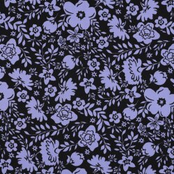 Baumwolljersey Blumen - schwarz