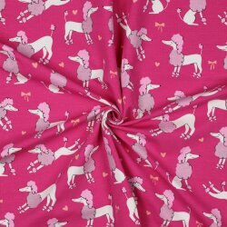 Baumwolljersey Glitzer Pudel - pink