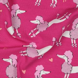 Baumwolljersey Glitzer Pudel - pink