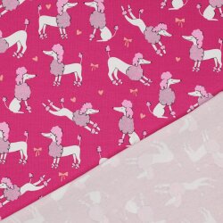 Baumwolljersey Glitzer Pudel - pink