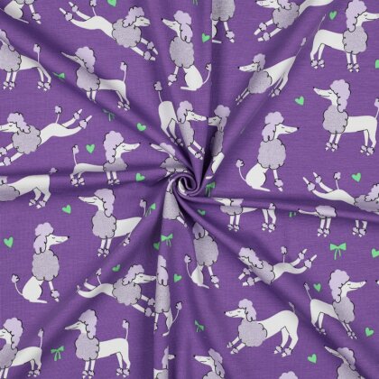 Baumwolljersey Glitzer Pudel - lavendel