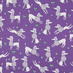 Baumwolljersey Glitzer Pudel - lavendel