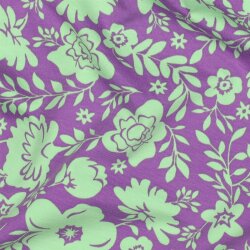 Baumwolljersey Blumen - lila