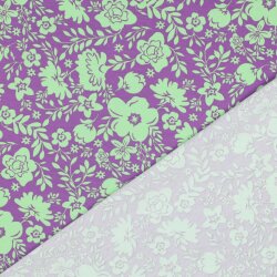 Baumwolljersey Blumen - lila