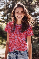 Baumwolljersey Blumen - lila