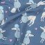Baumwolljersey Glitzer Pudel - jeansblau