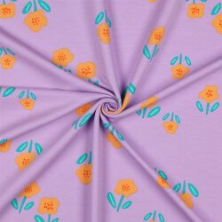French Terry Blumen - lavendel