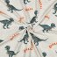 Baumwolljersey Dinos - creme meliert