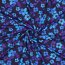 Baumwolljersey Digital Blumen - blau/lila