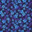 Baumwolljersey Digital Blumen - blau/lila