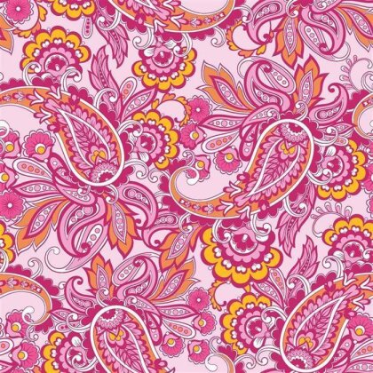 0,7 Meter - Baumwollpopeline verspieltes Paisley - hellpink