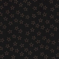 0,4 Meter - Viskose Sterne dunkelbeige