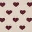 Teddystoff dunkellila Herzen - creme