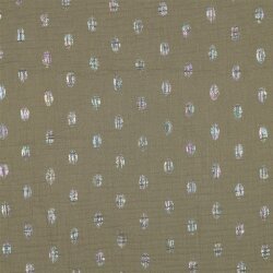 Musselin FOIL SPOTS - MOSS GREEN