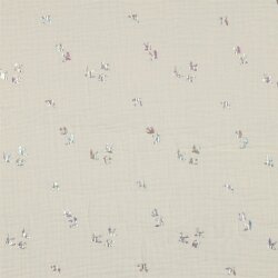 Musselin FOIL BIRDS - creme