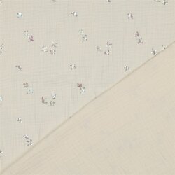 Musselin FOIL BIRDS - creme