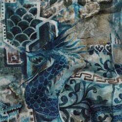 Canvas Digital orientalische Kunst - petrolblau
