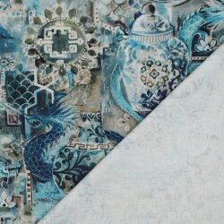 Canvas Digital orientalische Kunst - petrolblau