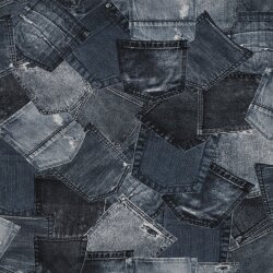 Baumwolljersey Digital Jeanshosentaschen - dunkelblau