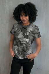 Baumwolljersey Digital Jeanshosentaschen - dunkelblau