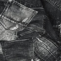 Baumwolljersey Digital Jeanshosentaschen - dunkelgrau