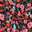 French Terry Digital Blumen - schwarz