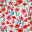 French Terry Digital Blumen - weiß