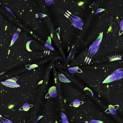 French Terry Digital Weltraum - schwarz