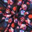 French Terry Digital Blumen - dunkelblau