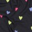 Baumwolljersey Neon Herzen - indigo meliert