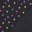 Baumwolljersey Neon Herzen - indigo meliert