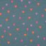 Baumwolljersey Neon Herzen - rauchblau meliert