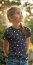 Baumwolljersey Neon Herzen - rauchblau meliert