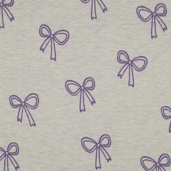 Baumwolljersey Glitzer Schleifen - creme meliert