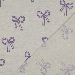 Baumwolljersey Glitzer Schleifen - creme meliert