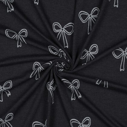 Baumwolljersey  Glitzer BOWS - indigo meliert