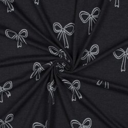 Baumwolljersey  Glitzer BOWS - indigo meliert