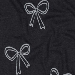 Baumwolljersey  Glitzer BOWS - indigo meliert