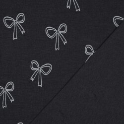 Baumwolljersey  Glitzer BOWS - indigo meliert