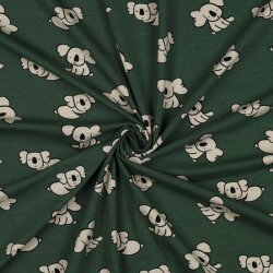 Baumwolljersey Organic Koalas - dunkelgrün