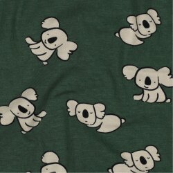 Baumwolljersey Organic Koalas - dunkelgrün