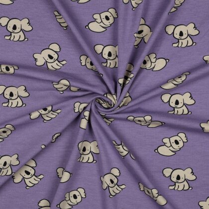 Baumwolljersey Organic Koalas - lavendel