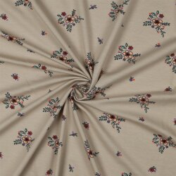 Baumwolljersey Organic Blumen - sand