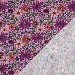 Baumwolljersey Blumen - lavendel