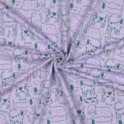 Baumwolljersey Hunde - helllila