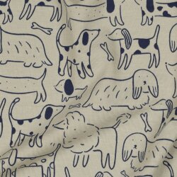 Baumwolljersey Hunde - dunkeloliv
