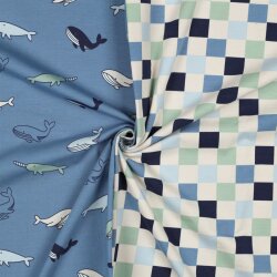 Baumwolljersey Wale - blau