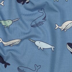 Baumwolljersey Wale - blau