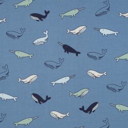 Baumwolljersey Wale - blau